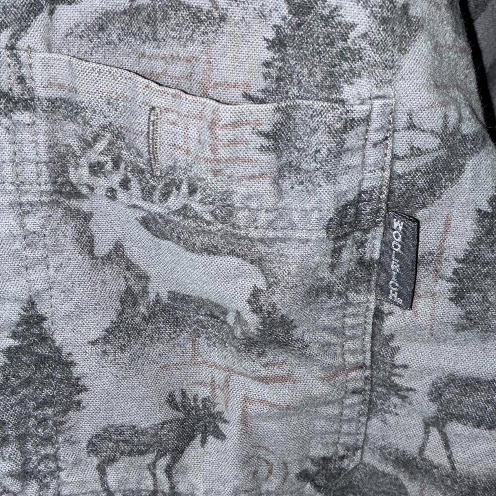 Grey Fleece Cropped Woolrich Button Up - image 4